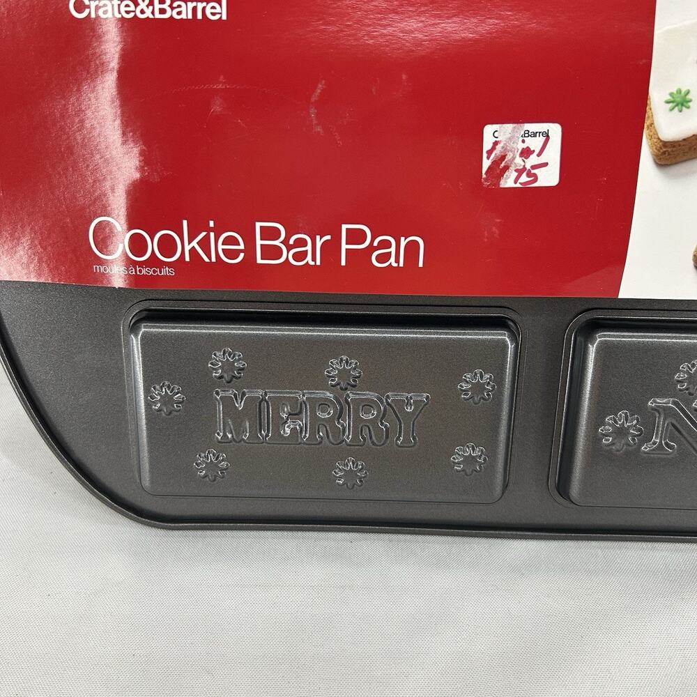 Crate & Barrel Christmas Holiday Cookie Bar Pan NEW - Picture 3 of 7